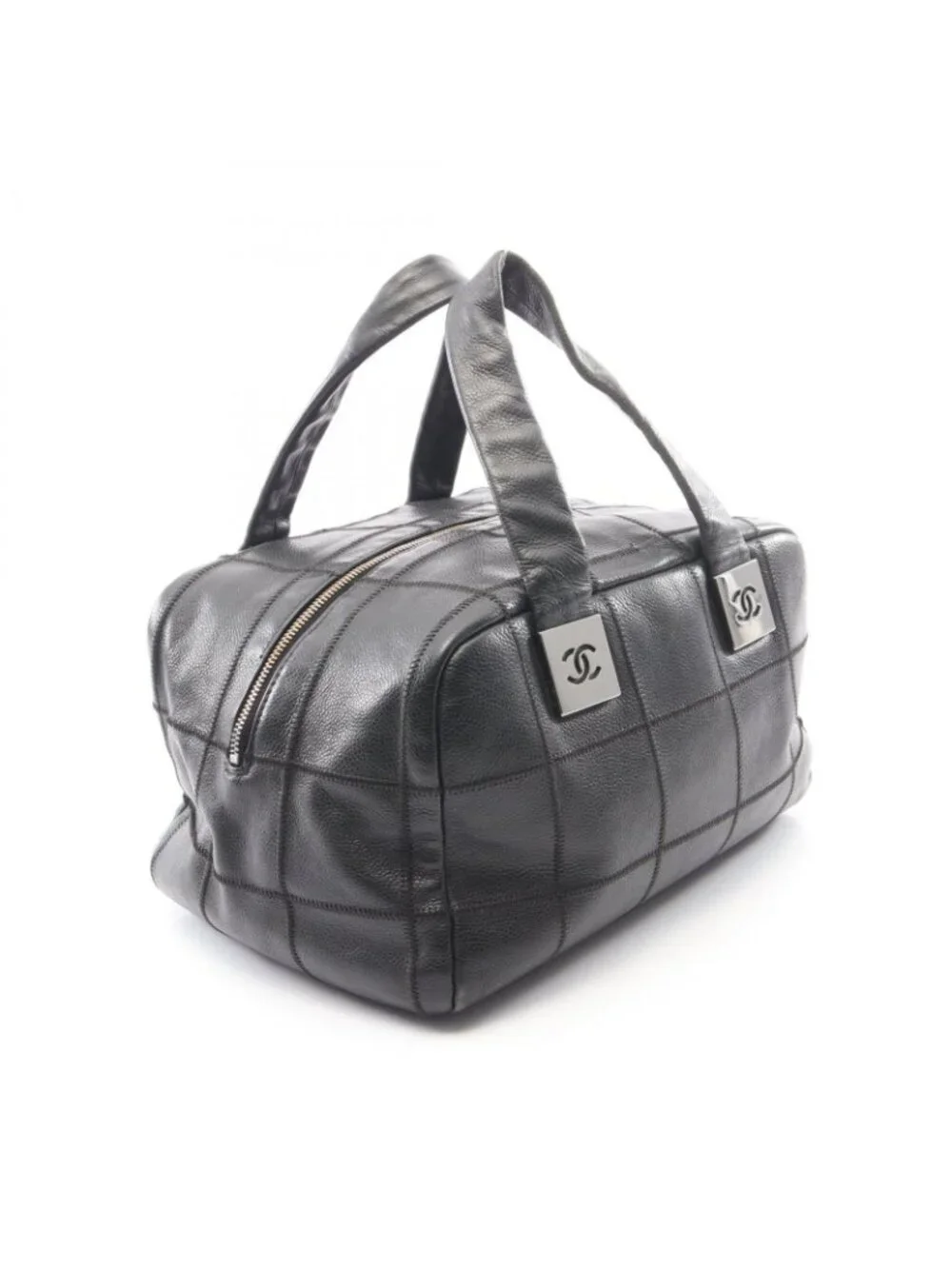 Chanel Handbag Choco Bar Black Caviar Leather